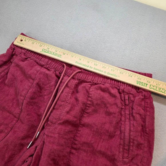 Athleta Retreat Linen Jogger Women's 12 TALL Drawstring Waist Pants Coffeeberry - Picture 4 of 11
